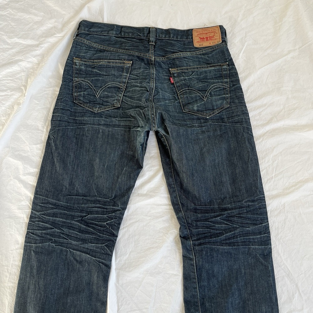 Y2K Levi's 501xx Jeans 33x32 100% Cotton Made In Mexico Button Fly Dark Wash